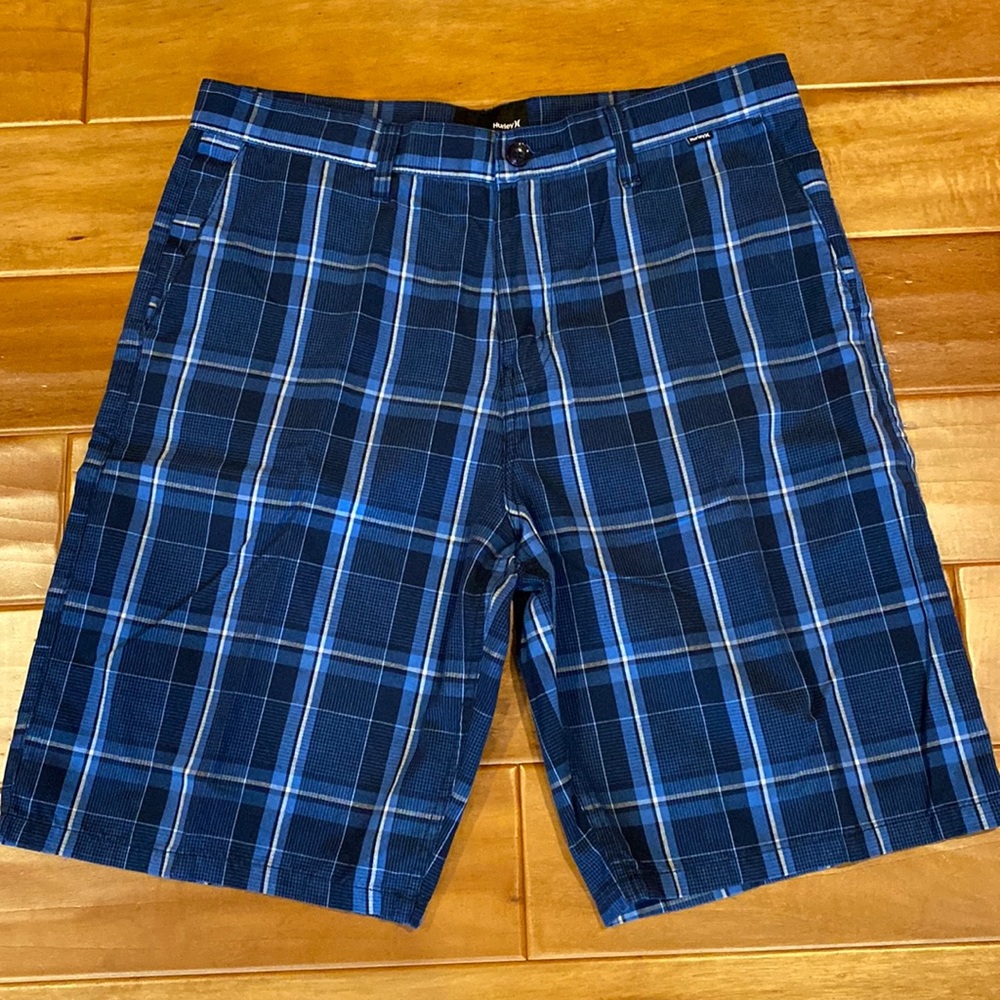 Hurley plaid shorts.